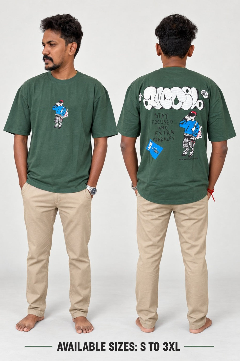 Oversized Printed TShirt - Green