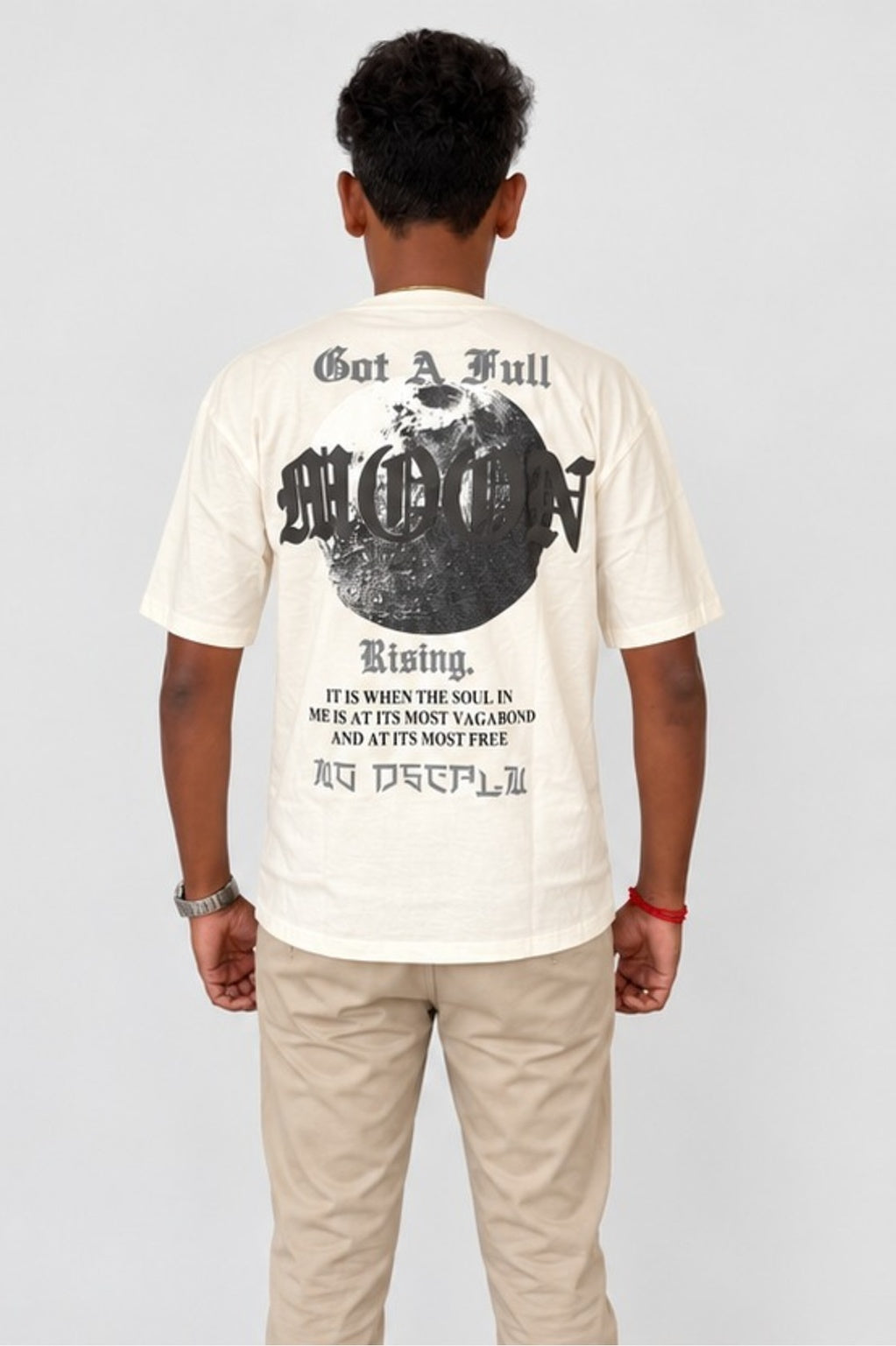 Oversized Printed TShirt - Half white
