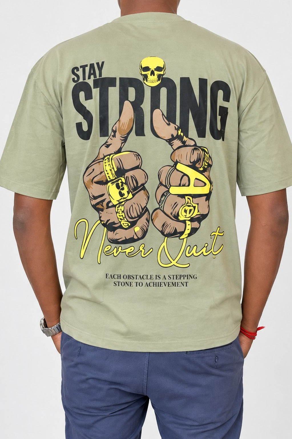 Oversized Printed TShirt - Light Olive